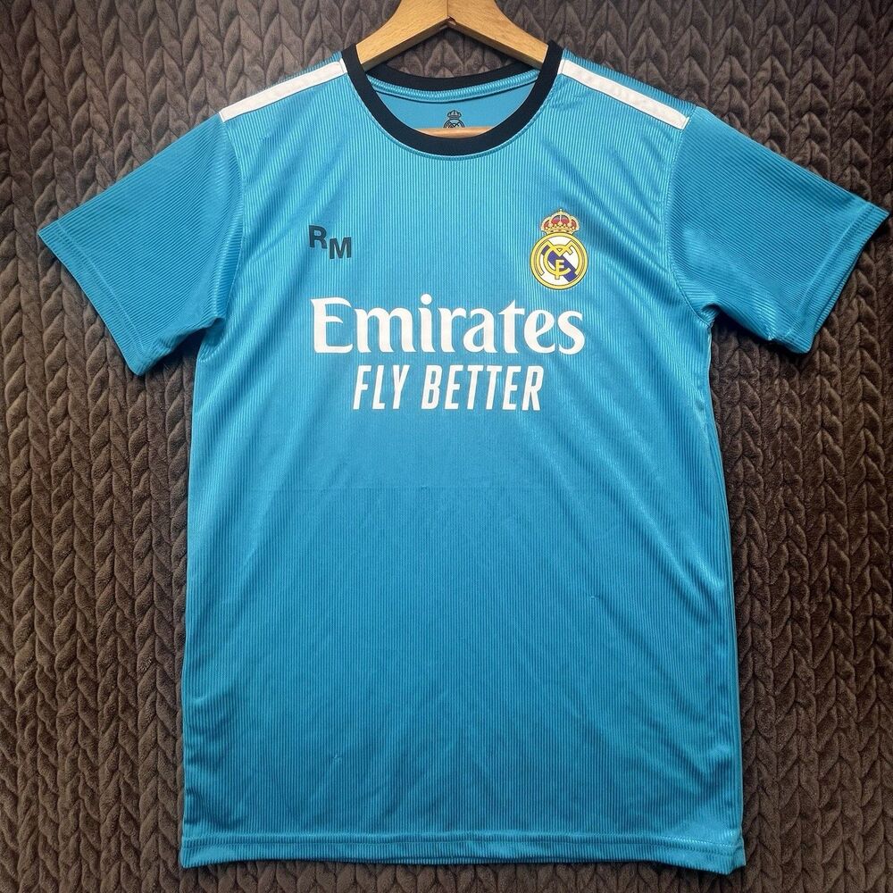 Real Madrid Jersey 21/22 Third Kit Adult Size Small Blue Soccer Futbol Emirates